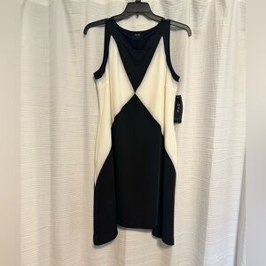 MSK Black and White High Low Dress